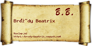 Bródy Beatrix névjegykártya
